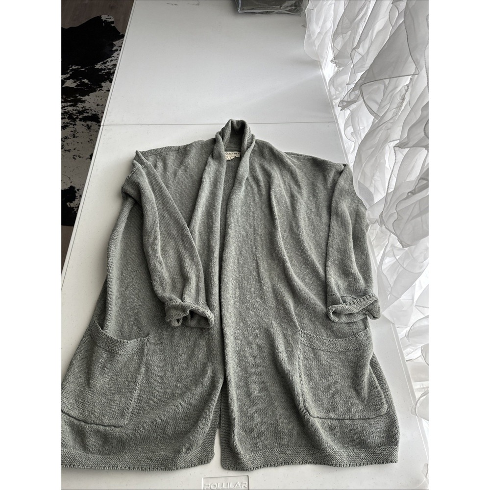 Akini Cardigan Sweater Women's Size Small Green 100% Cotton!